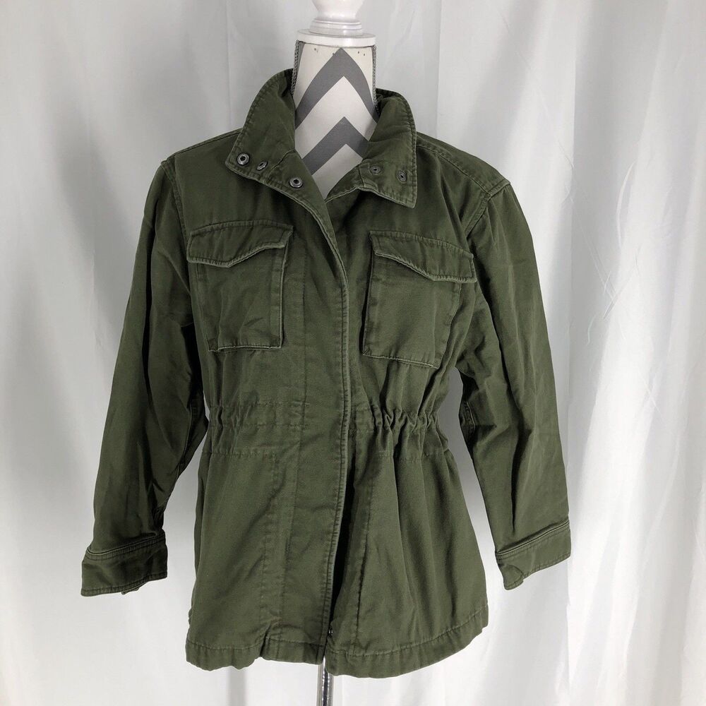 Gap Women’s Green Utility Jacket Snap Close XS